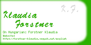 klaudia forstner business card